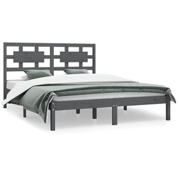 Rám postele sivý masívna borovica 180 × 200 cm Super King, 3107370