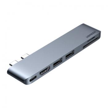 Ugreen CM380 USB-C HUB adaptér pre MacBook Air / Pro, šedý (80856)