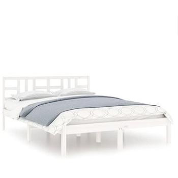 Rám postele biely masívne drevo 160 × 200 cm, 3105416