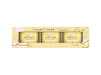 Yankee Candle Sada votívnych sviečok v skle Vanilla Cupcake 3 x 37 g