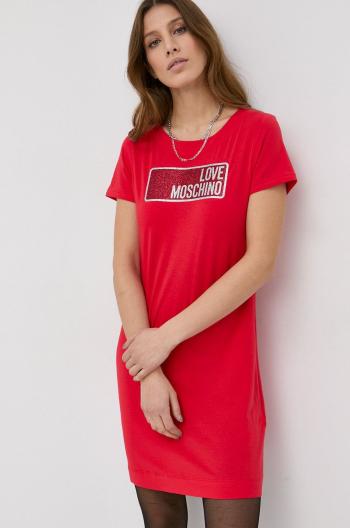 Šaty Love Moschino červená farba, mini, priliehavá