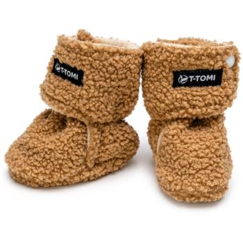 T-TOMI TEDDY Booties Brown detské capačky 9-12 months 1 ks