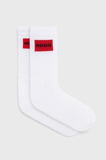 Ponožky HUGO (2-pak) pánske, biela farba