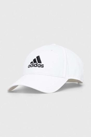 Bavlnená šiltovka adidas biela farba, s nášivkou, IB3243