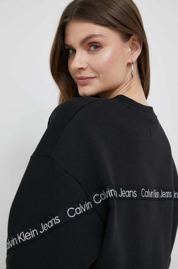 Mikina Calvin Klein Jeans dámska, čierna farba, s nášivkou