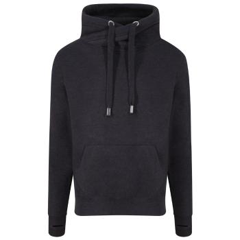 Just Hoods Mikina s prekríženým golierom - Čierny melír | XL