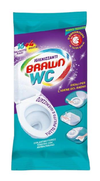 Brawn Antibakteriálne a dezinfekčné vlhčené utierky WC maxi 20 ks