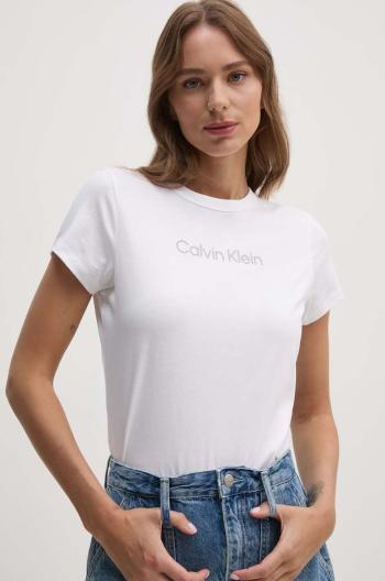 Bavlnené tričko Calvin Klein dámske, biela farba, K20K207004