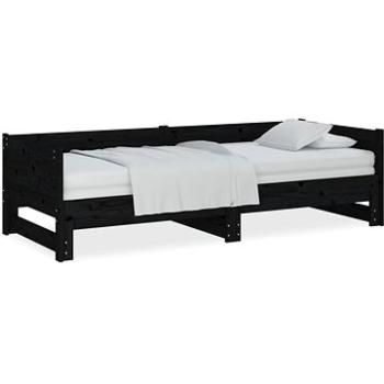 Výsuvná posteľ čierna masívna borovica 2× (90 × 200) cm, 820256