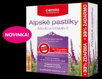 Cemio Alpské pastilky šalvia a vitamín C 40 pastiliek