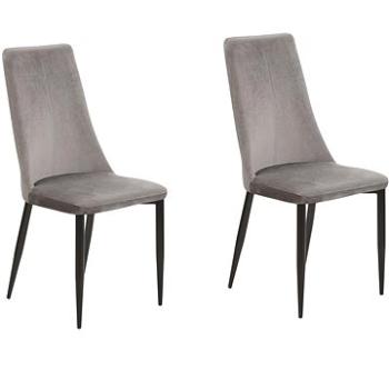 Sada dvoch zamatových jedálenských stoličiek sivej farby CLAYTON, 116548 (beliani_116548)