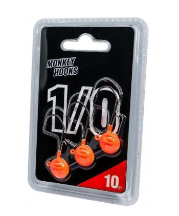 Monkey lures jigová hlavička mnky hook orange yellow 3 ks 4/0 - 10 g