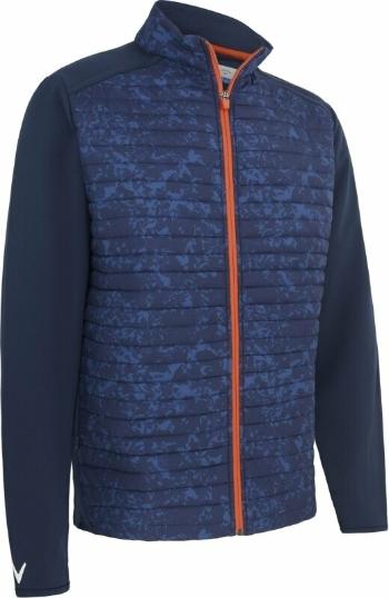 Callaway Mens Abstract Camo Printed Mixed Media Full Zip Navy Blazer S