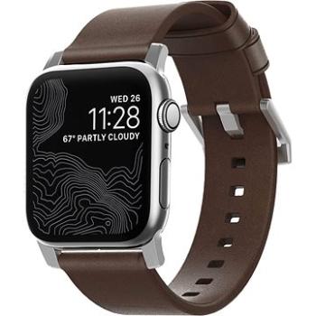 Nomad Leather Strap Brown, silver - Apple Watch 42/44/45/Ultra 49mm (NM1A4RSM00)