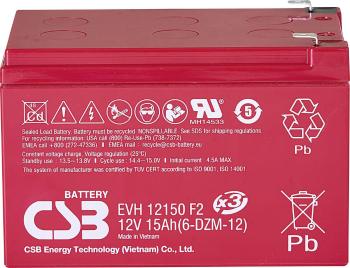 CSB Battery EVH 12150 EVH12150X3 olovený akumulátor 12 V 15 Ah olovený so skleneným rúnom (š x v x h) 151 x 102 x 98 mm