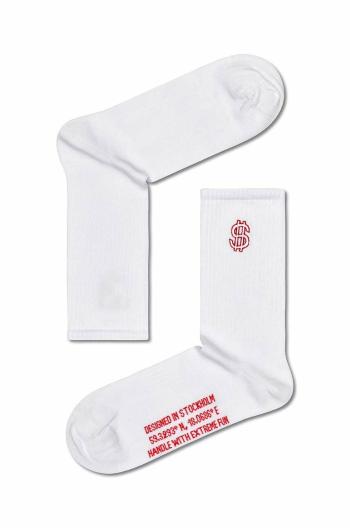 Ponožky Happy Socks White Dollar Sign biela farba