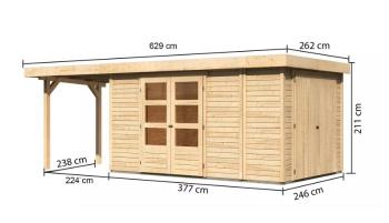 Drevený záhradný domček RETOLA 6 Lanitplast 601 cm