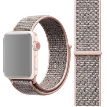 NYLON Remienok Apple Watch 9 / 8 / 7 (45mm) / 6 / SE / 5 / 4 (44mm) / 3 / 2 / 1 (42mm) ružový