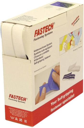 FASTECH® B20-SKL000010 pásik so suchým zipsom zalepenie hotmelt háčiková a flaušová časť (d x š) 10000 mm x 20 mm biela