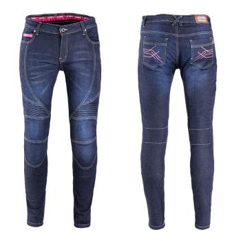 Dámske moto jeansy W-TEC Rafael Farba modrá, Veľkosť XXL