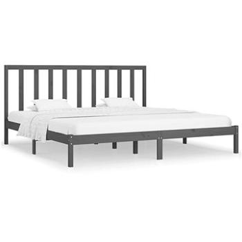 Rám postele sivý masívna borovica 180 × 200 cm Super King, 3106720