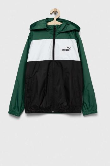 Detská bunda Puma ESS+ CB Windbreaker B zelená farba