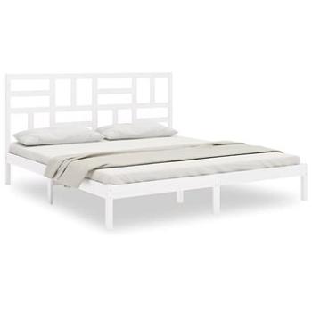 Rám postele biely masívne drevo 200 × 200 cm, 3105971