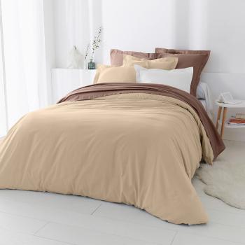 Blancheporte Jednofarebná posteľná súprava zn. Colombine z polycotonu piesková obliečka na prikrývku140x200cm