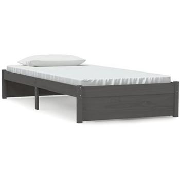 Rám postele sivý masívne drevo 90 × 190 cm Single, 814916