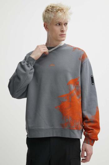 Bavlnená mikina A-COLD-WALL* Brushstroke Crewneck pánska, šedá farba, s potlačou, ACWMW184