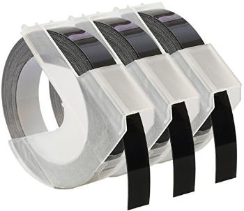Kompatibilná páska s Dymo S0847730, 9mm x 3 m, biela tlač / čierný podklad, 3ks