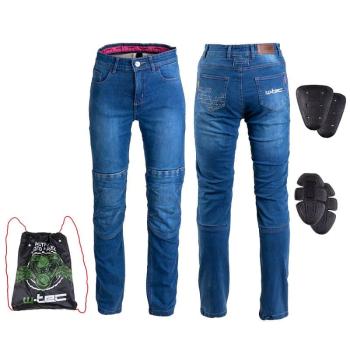 Dámske moto jeansy W-TEC GoralCE Farba modrá, Veľkosť S