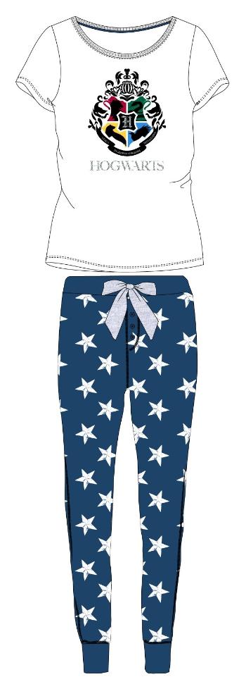 EPlus Dámske pyžamo Harry Potter - Rokfort modré s hviezdičkami Veľkosť - dospelý: XL