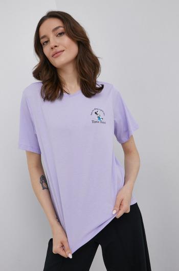 Bavlnené tričko JDY fialová farba,