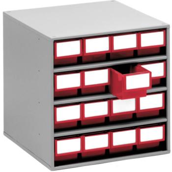 Treston 1640-5 skladová skriňa   (š x v x h) 400 x 395 x 400 mm svetlo sivá, červená 1 ks