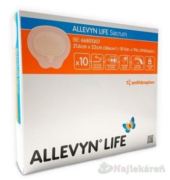 ALLEVYN LIFE Sacrum Krytie na krížovú oblasť 21,6 x 23 cm adhezívne penové krytie so silikónovým gélom 1x10 ks