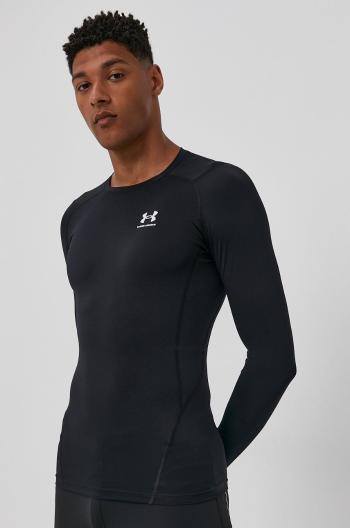 Tričko s dlhým rukávom Under Armour 1361524 pánske, čierna farba, jednofarebné