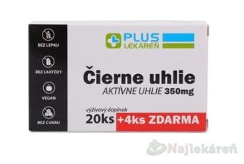 PLUS LEKÁREŇ Čierne uhlie 350mg 24 tabliet