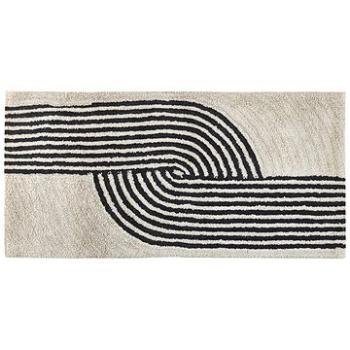 Bavlnený koberec 80 × 150 cm čierna/biela BARELI, 303512 (beliani_303512)