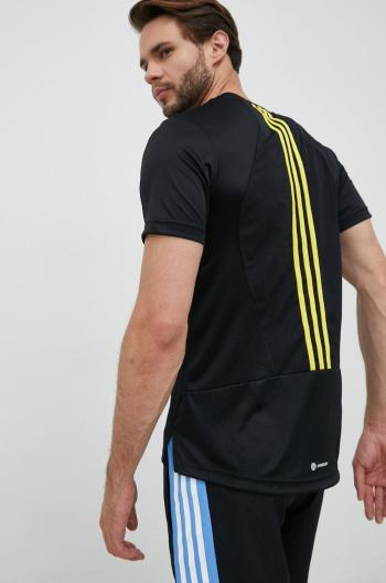 Tréningové tričko adidas Performance Hiit 3-stripes čierna farba, s nášivkou