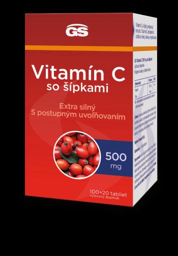 GS Vitamín C500 so šípkami, 100+20 tabliet