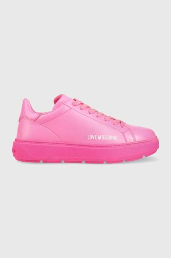 Kožené tenisky Love Moschino Sneakerd Bold 40 ružová farba, JA15304G1G