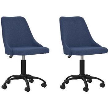 Otočné jedálenské stoličky 2 ks modré textil, 330884