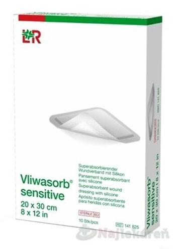 Vliwasorb Sensitive Krytie Na Rany 20 x 30 Cm superabsorpčné, sterilné, so silikónom, 10 ks