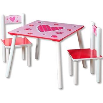 Kesper - Sada detský stolík s dvomi stoličkami ružový (17722)