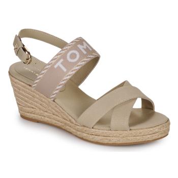 Tommy Hilfiger  SEASONAL WEBBING MID WEDGE  Sandále Béžová