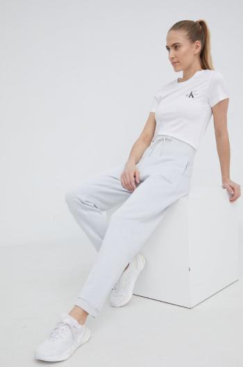 Tepláky Calvin Klein Performance Ck Essentials dámske, šedá farba, jednofarebné