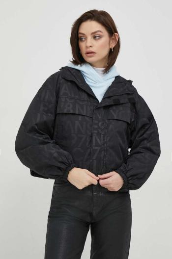 Bunda Calvin Klein Jeans dámska,čierna farba,prechodná,oversize,J20J222595