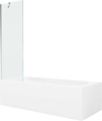 MEXEN/S - Vega obdĺžniková vaňa 180 x 80 cm s panelom + vaňová zástena 60 cm, transparent, chróm 550118080X9506000001