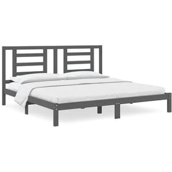 Rám postele sivý masívna borovica 200 × 200 cm, 3104370